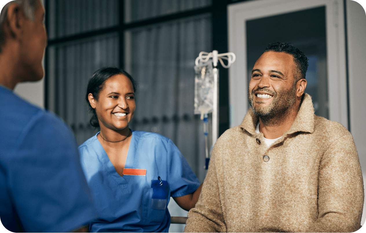 Image of a nurse talking to a patient
